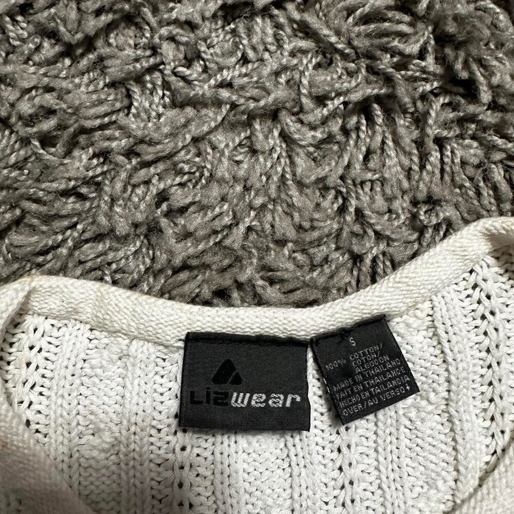 NWT Liz Wear Crochet Cable Knit Vest Size S - Picture 2 of 5
